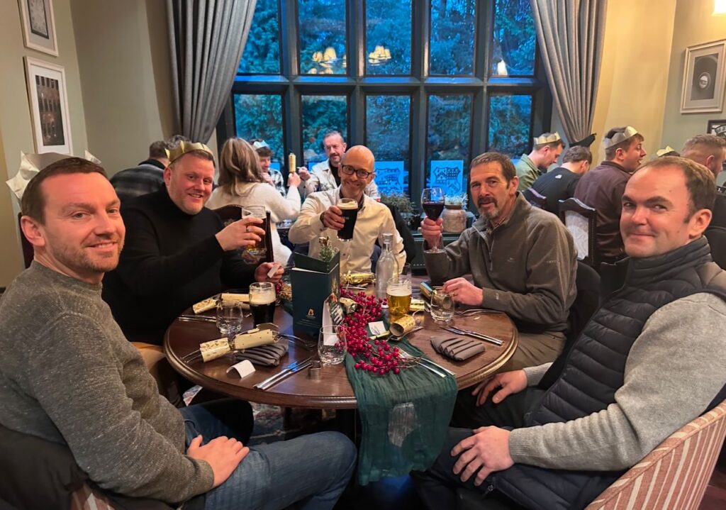 Group Christmas celebration in the Peak District